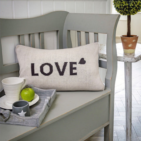 LOVE Reversible Knit Cushion