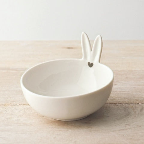 Bunny Ears White Ceramic Dish