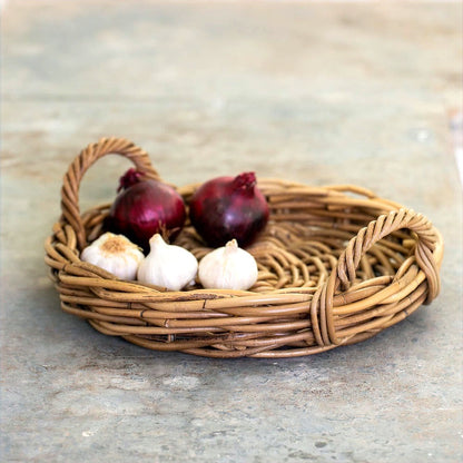 Round Kubu Tray With Handles