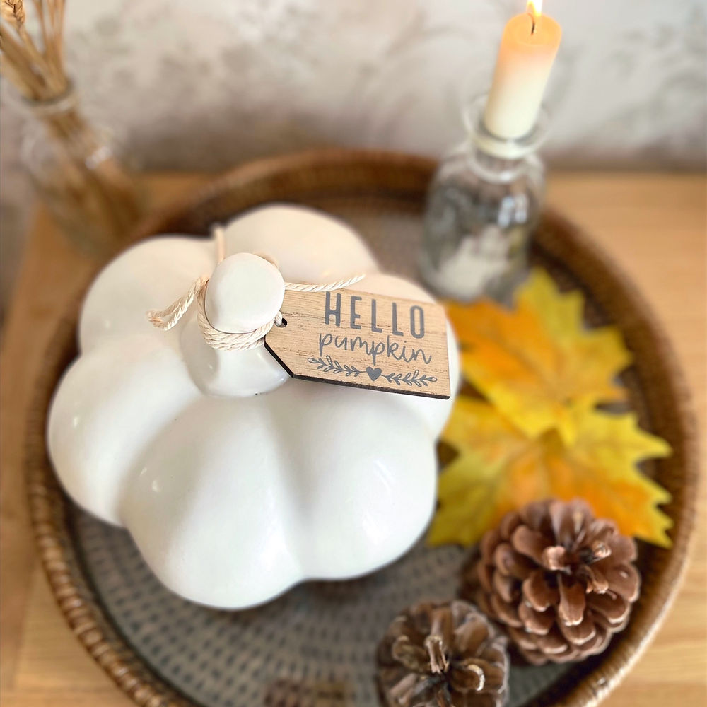 White Pumpkin With Tag (3 Designs)