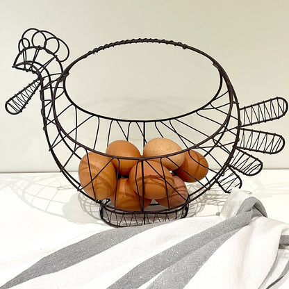 Wire Rooster Egg Basket