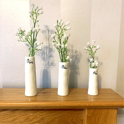 Trio Of Bud Vases Family, Home, Love