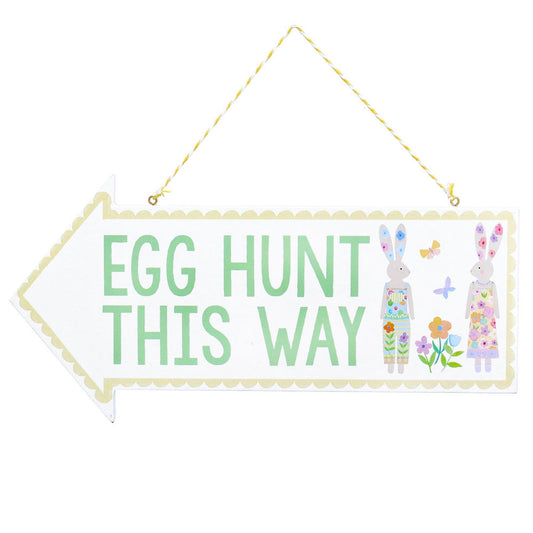 Pastel Flowers Wooden Egg Hunt Arrow