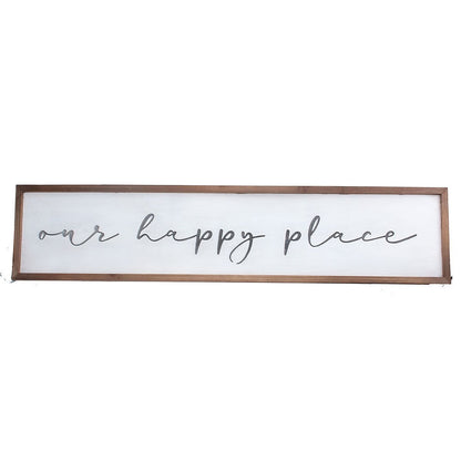 Our Happy Place Wooden Sign