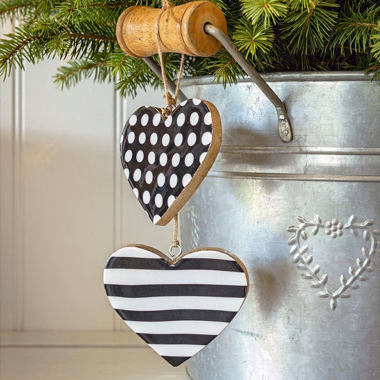 Monochrome Hanging Hearts