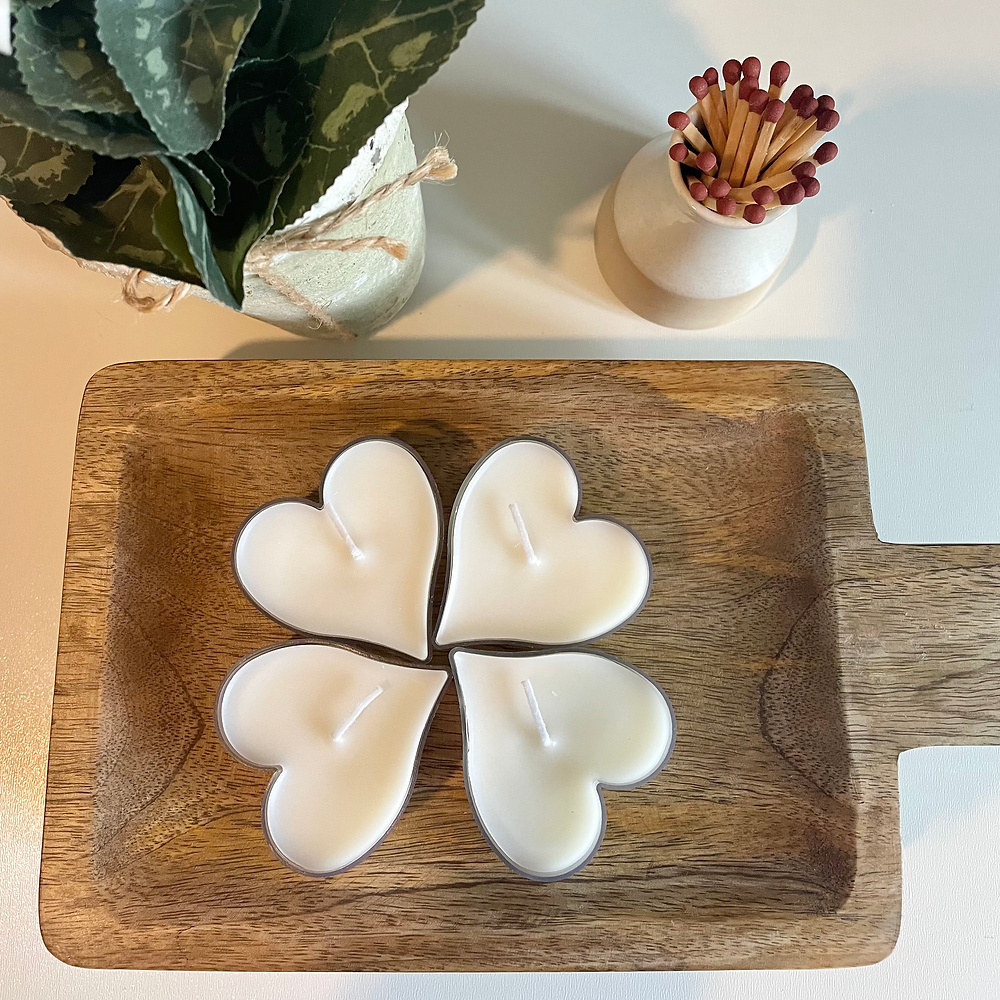 Heart Shaped Tea Lights (Pack of 4)