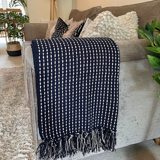 Stab Stitch Cotton Throw