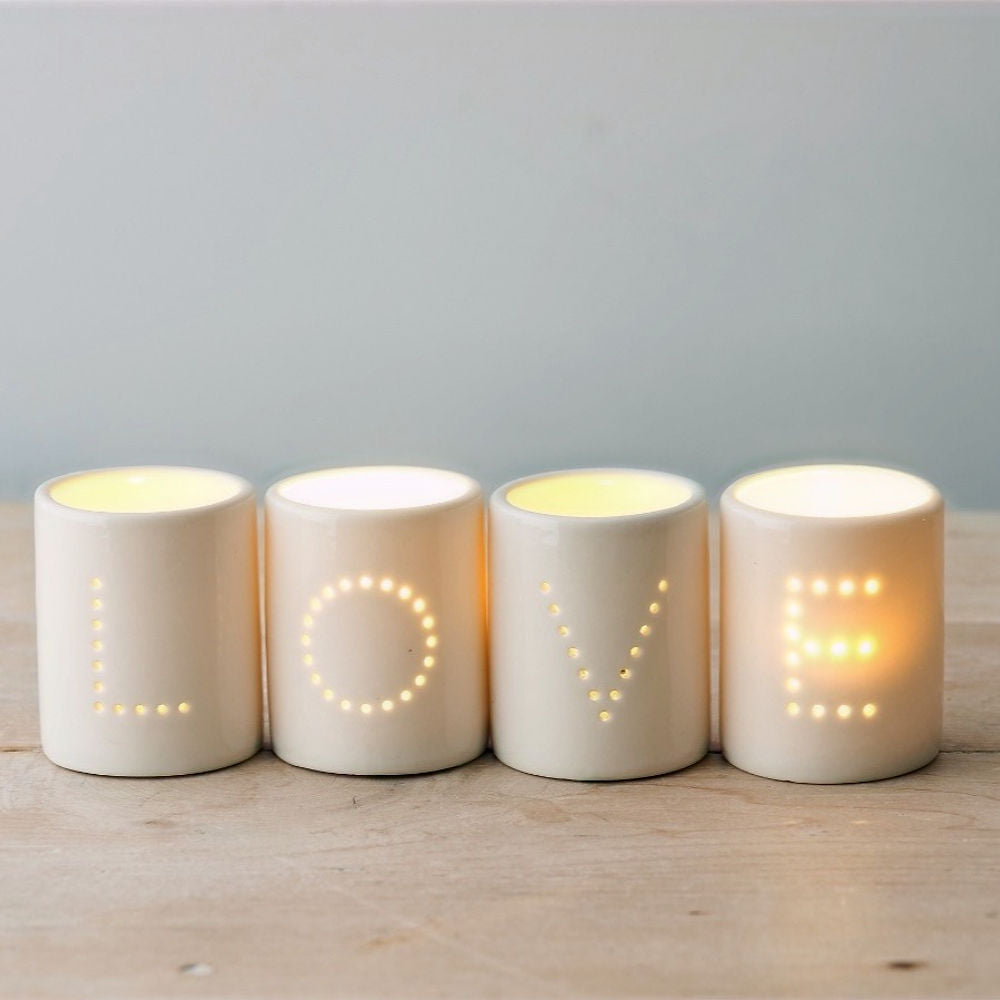 Small LOVE Tea Light Holders