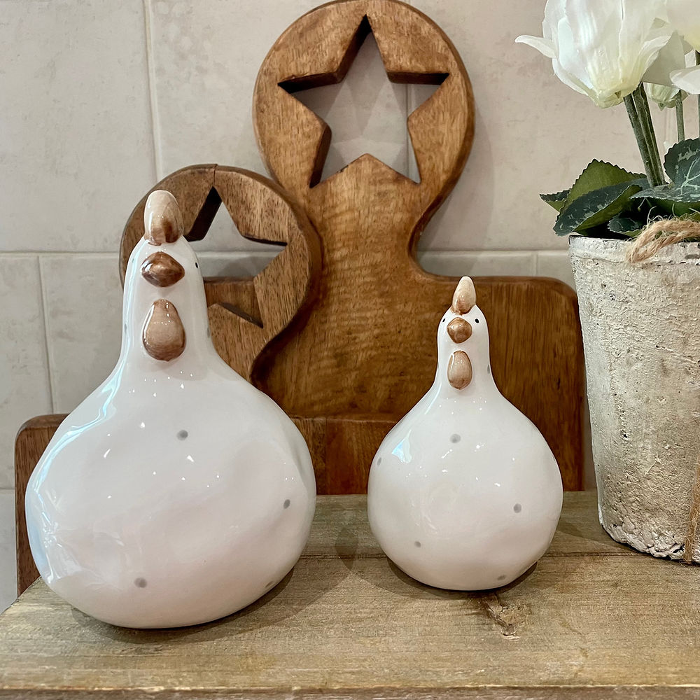 Polka Dot Ceramic Chicken