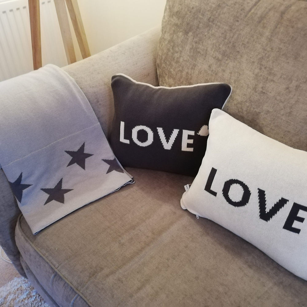 LOVE Reversible Knit Cushion