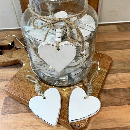 White Wooden Hanging Heart