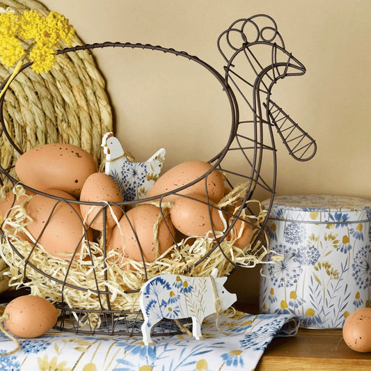 Wire Rooster Egg Basket