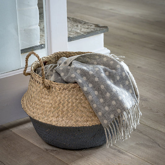 Grey Dip Seagrass Basket