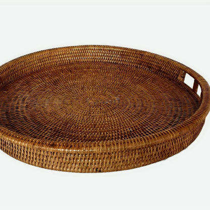 Natural Rattan Drinks/Serving Tray