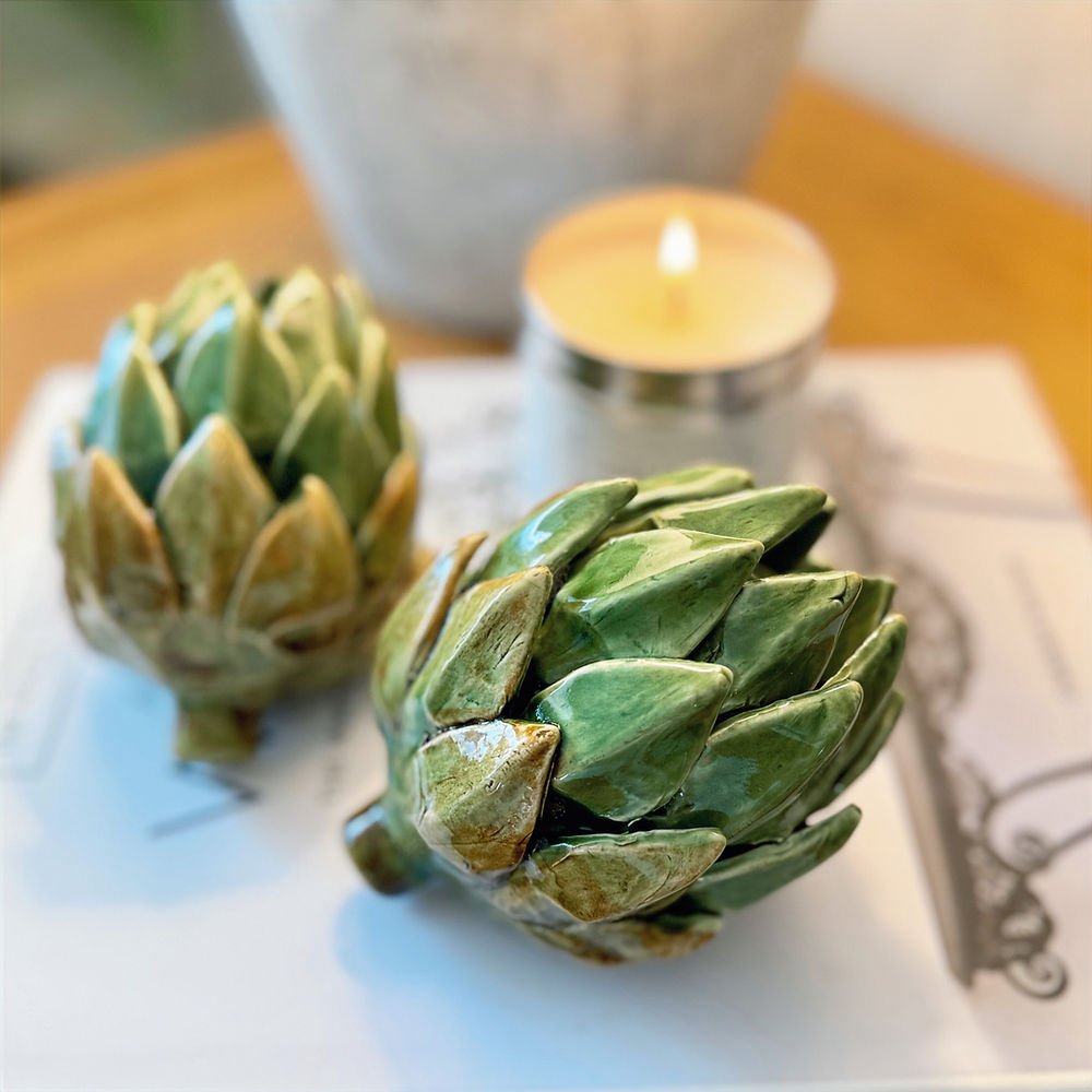 Green Ceramic Artichoke