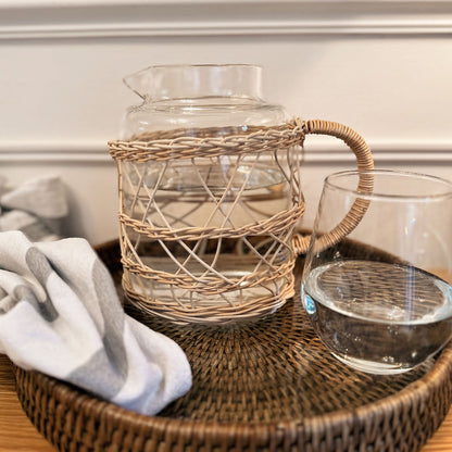 Glass & Rattan Jug