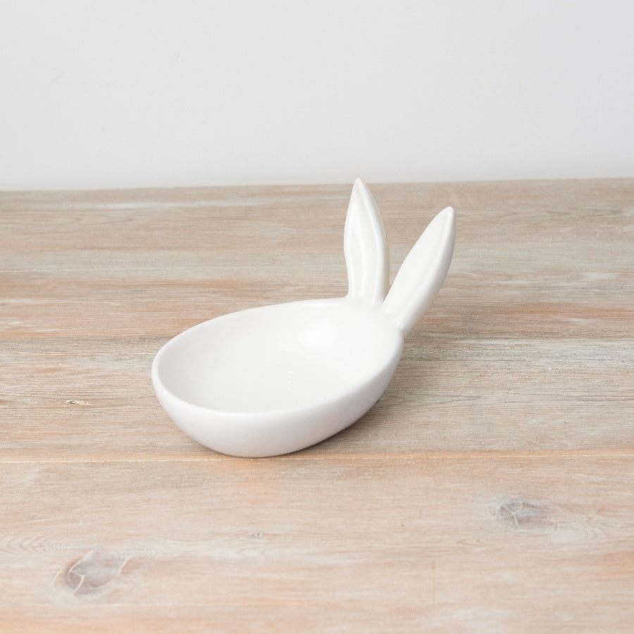 Oval Bunny White Ceramic Dish - 2 sizes