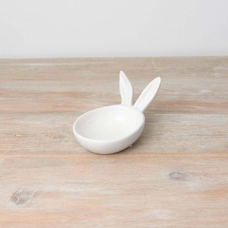 Oval Bunny White Ceramic Dish - 2 sizes