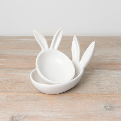 Oval Bunny White Ceramic Dish - 2 sizes