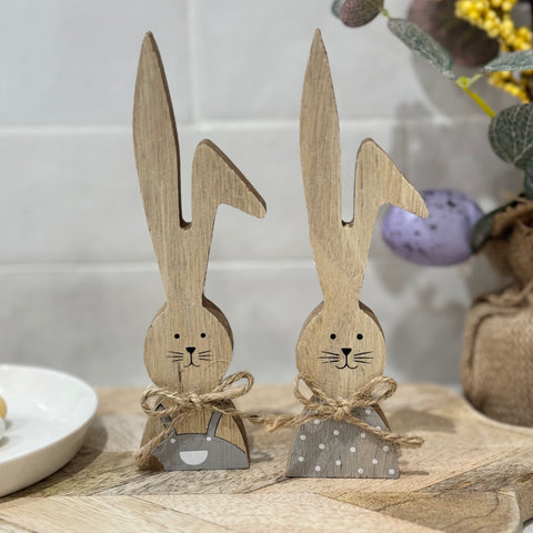 Boy & Girl Wooden Bunnies