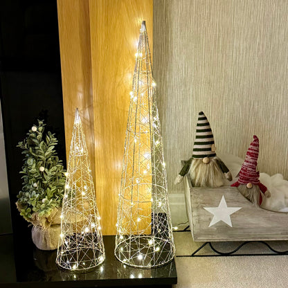 Gold LED Cone Tree | Set of 2