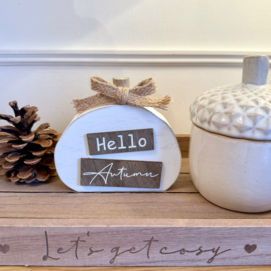 Hello Autumn 3D Pumpkin Block