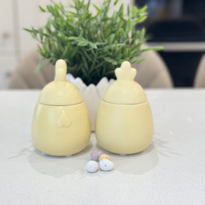 Lemon Rooster And Hen Jars | Set Of 2