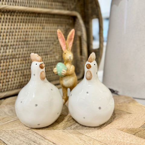 Polka Dot Ceramic Chicken