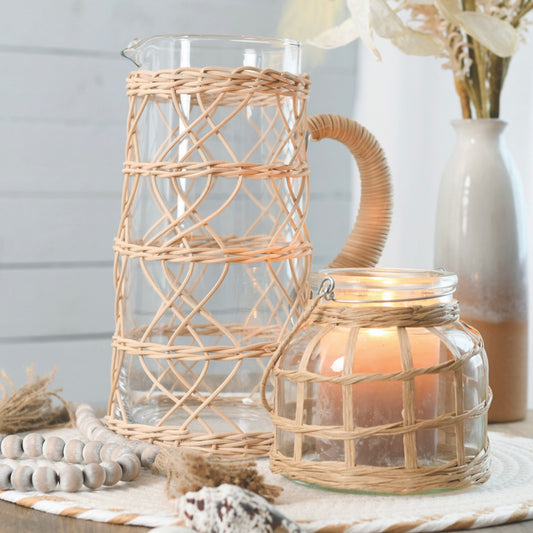 Glass & Rattan Jug