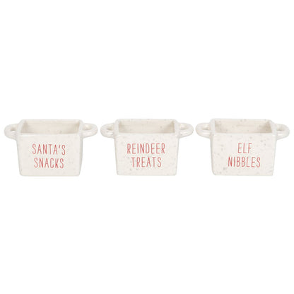 Ceramic Christmas Snack Bowls | Set of 3