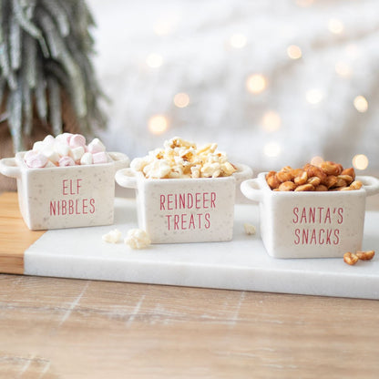 Ceramic Christmas Snack Bowls | Set of 3