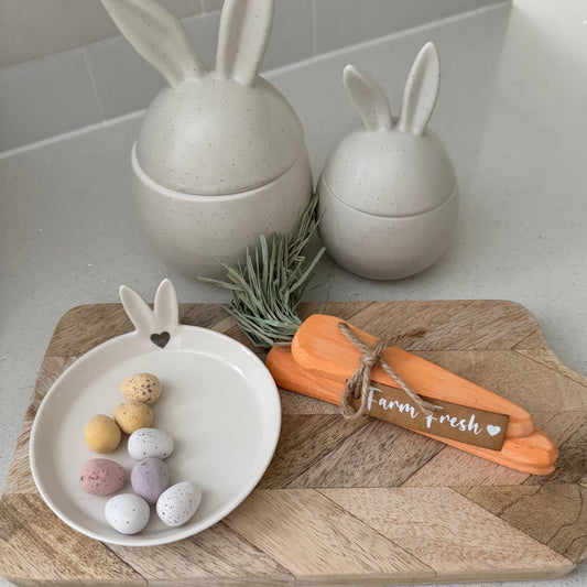 Bunny Ears White Trinket Dish