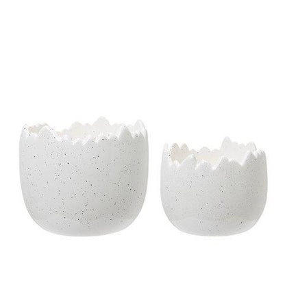 White Egg Pots | Set Of 2